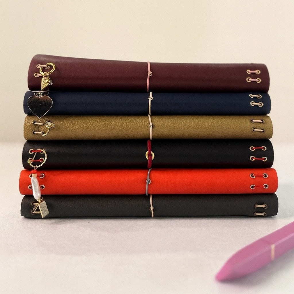 Bordeaux A5 Trifold Leather Notebook