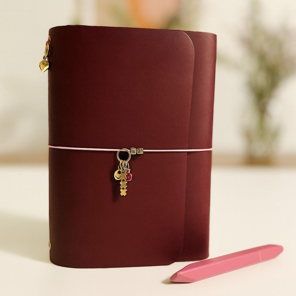 Bordeaux A5 Trifold Leather Notebook