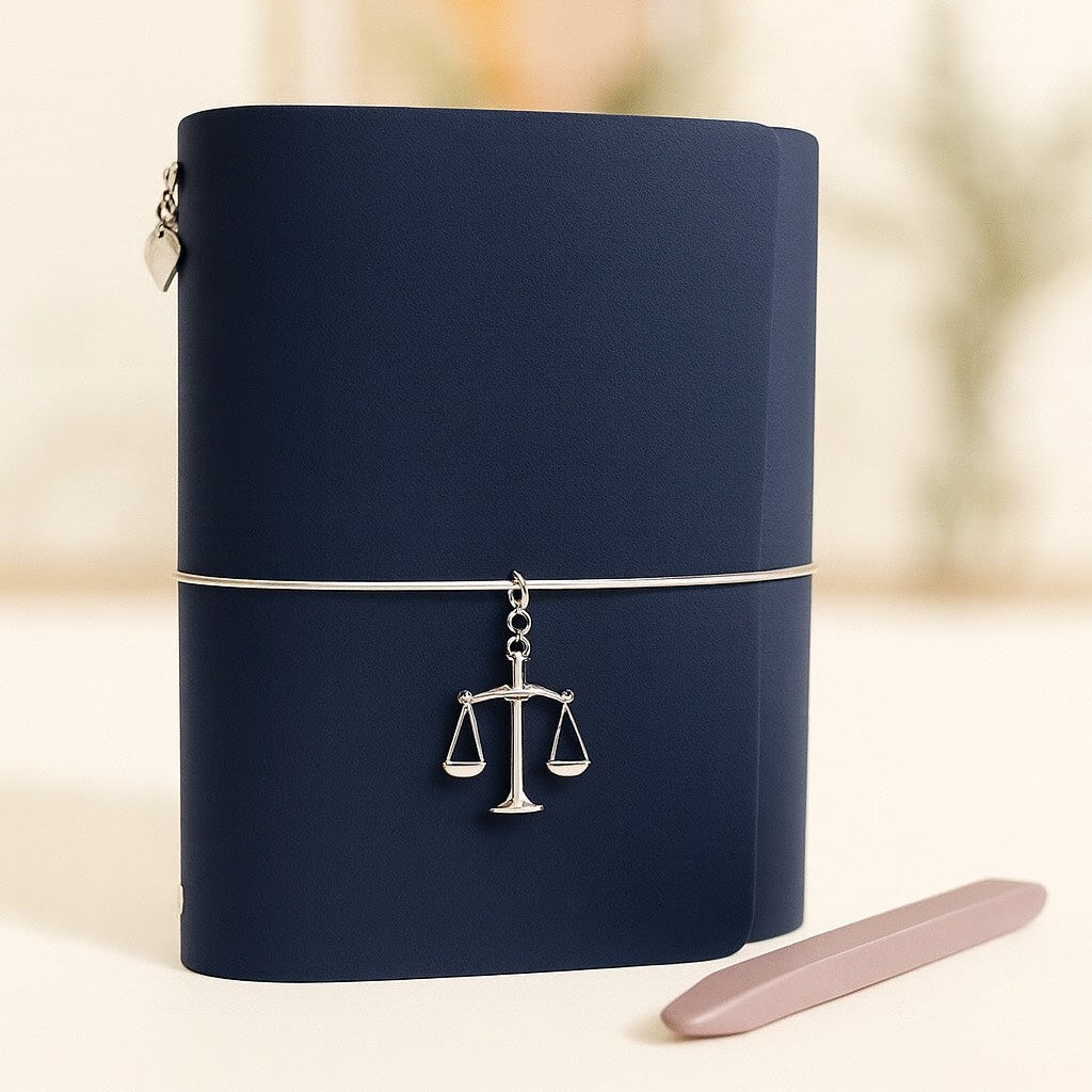 Blue A5 Trifold Leather Notebook