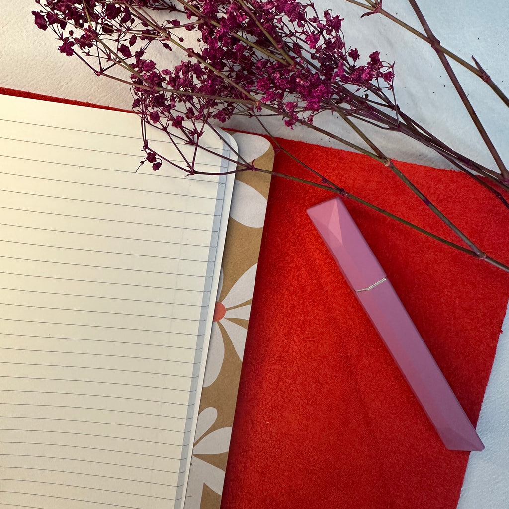 Orange/Red A5 Trifold Leather Notebook