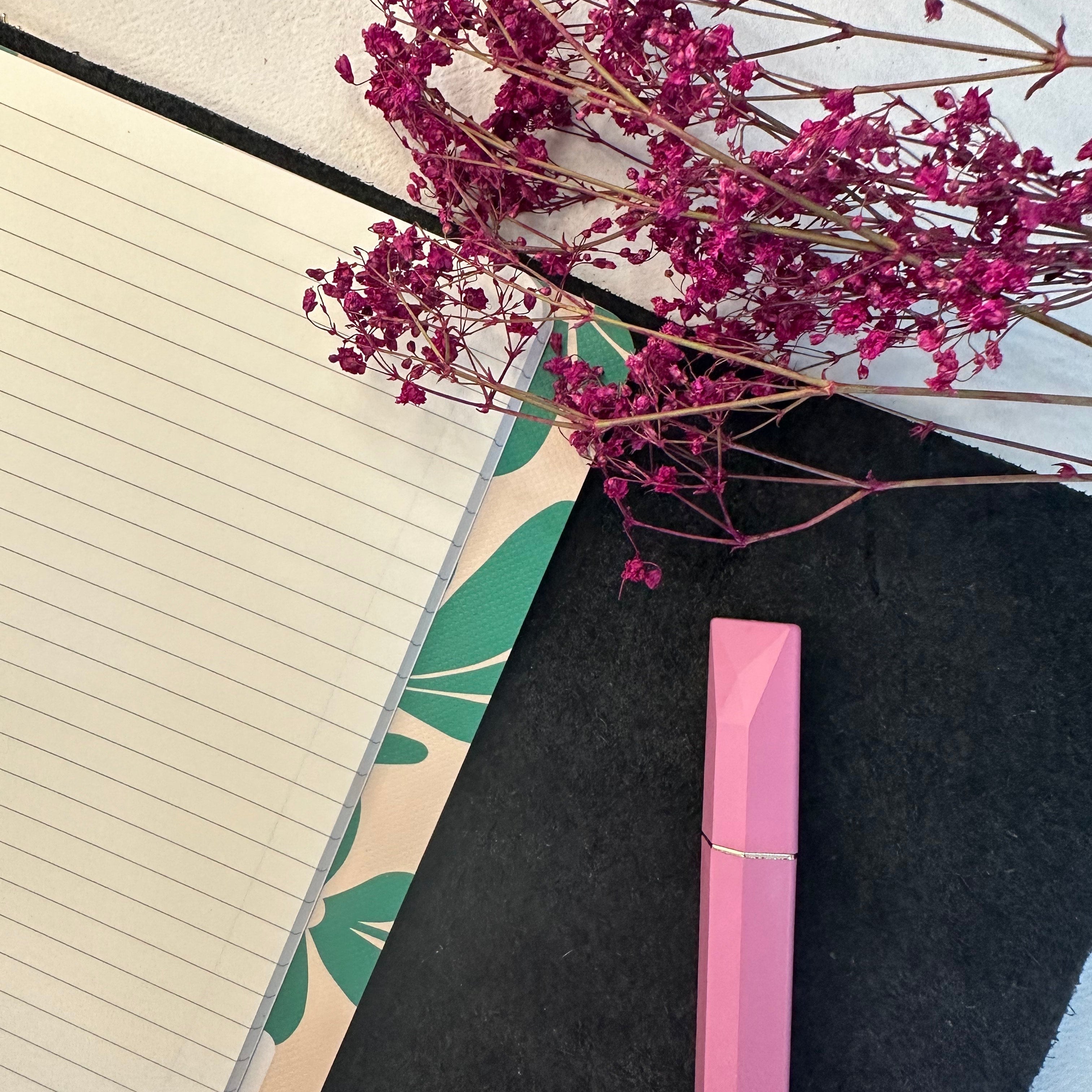 Black A5 Trifold Leather Notebook